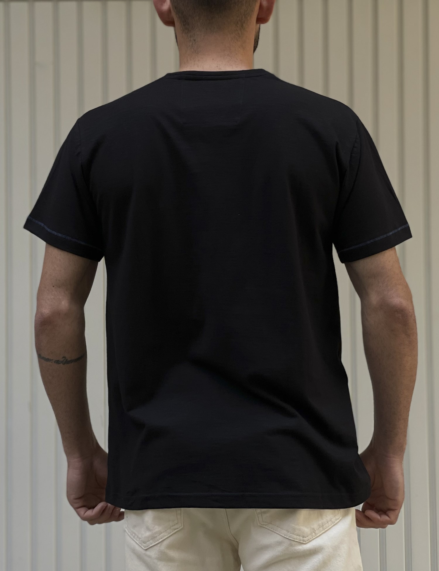 ORIGIN ανδρικό μαύρο βαμβακερό T-shirt με σχέδιο 232710 φωτογραφία